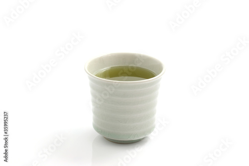 japanese green tea isolated in white background