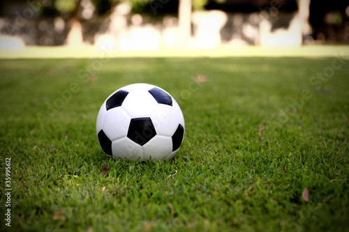 Soccer ball on grass © Oran Tantapakul