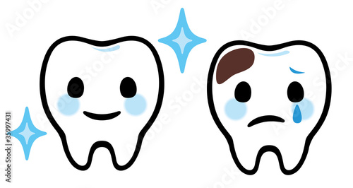 歯のキャラクター(良い歯と虫歯)