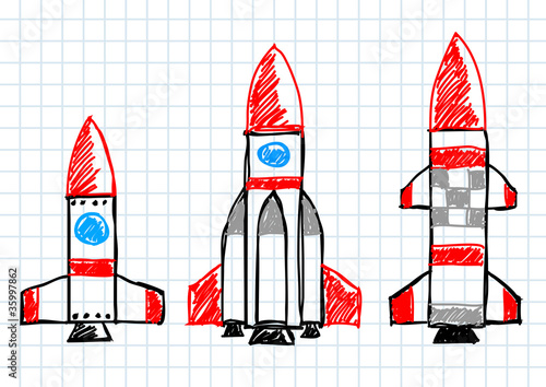 Drawing of rockets