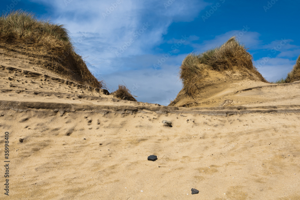 Landscape, Sand dunes, Wind sculped, Traigh Mhor beach