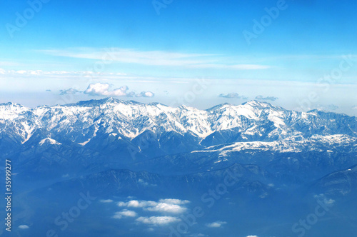 High mountains under snow in the winter