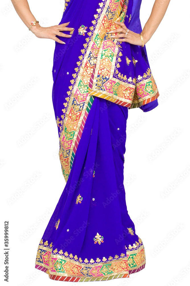 young woman in a beautiful wedding saree,Rajasthan,India