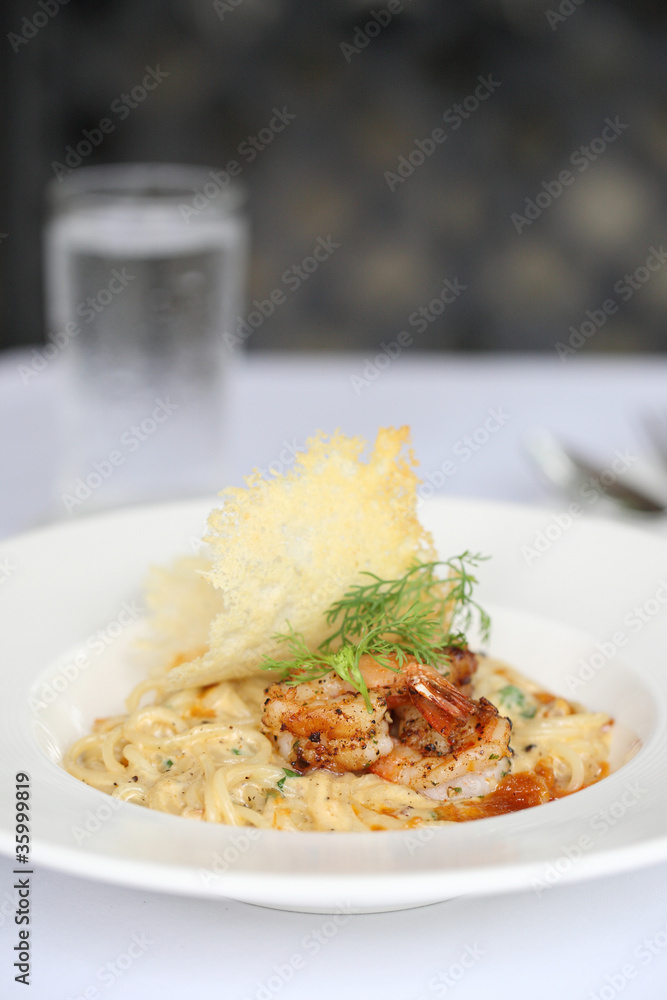 Spaghetti Carbonara with bacon and cheese Spaghetti Carbonara with bacon and cheese