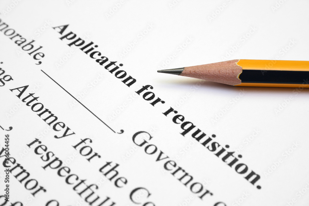 Application for requisition Application for requisition