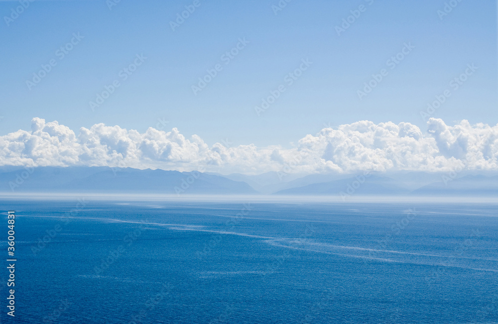 The Baikal landscape with clouds