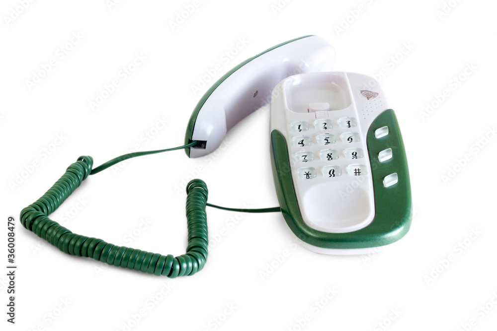 green phone isolated on white background green phone isolated on white background