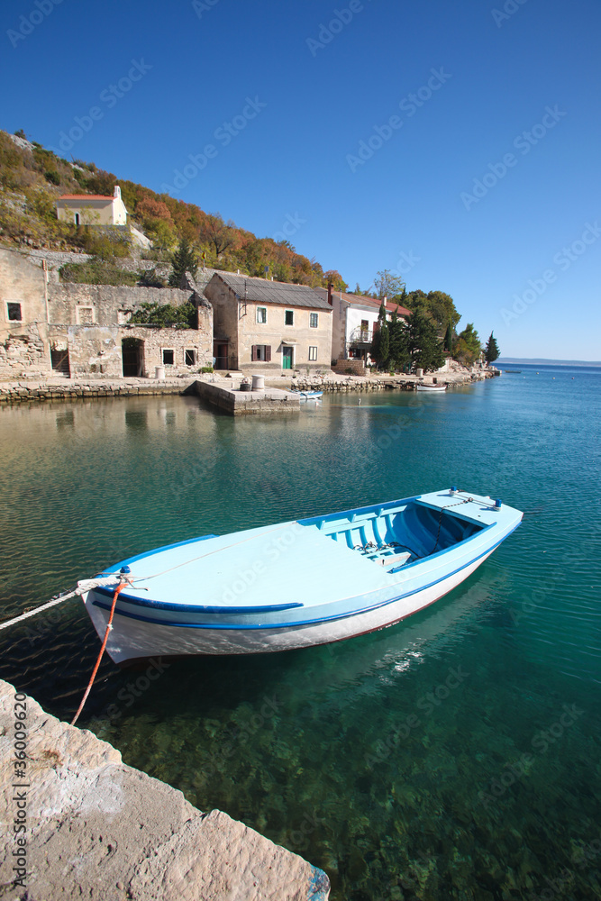 Boat in fishing village