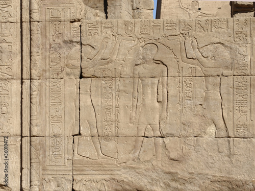 relief at the Temple of Edfu in Egypt