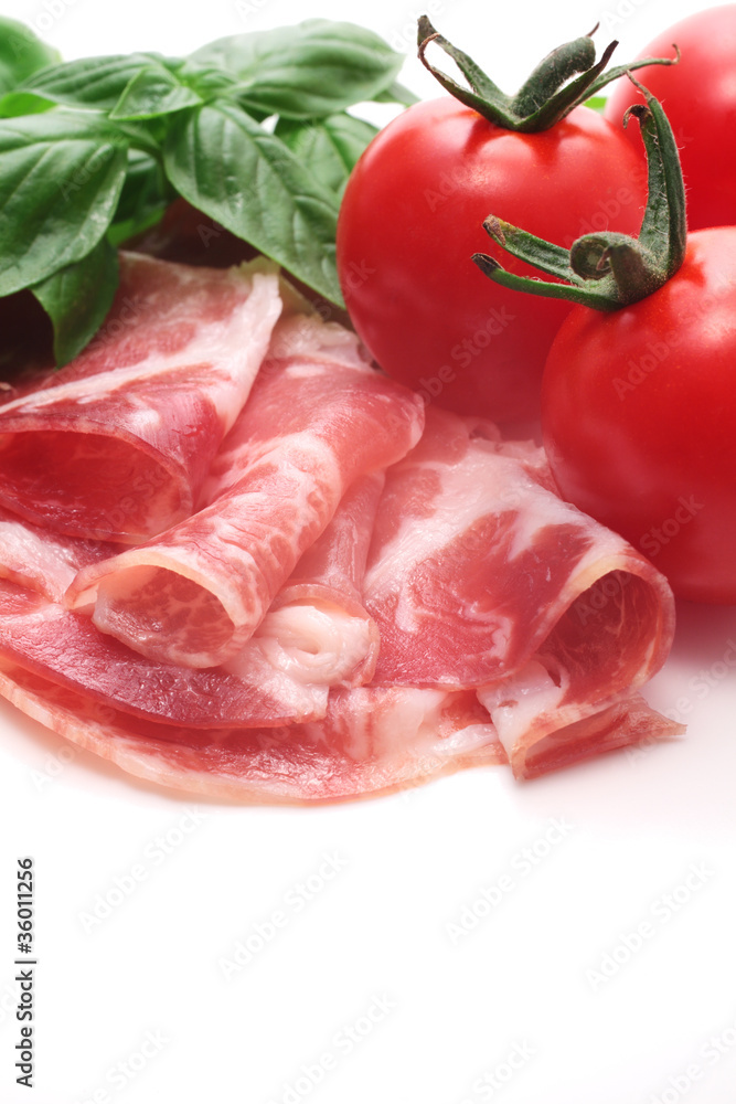 Coppa Ham isolated on white background Coppa Ham isolated on white background