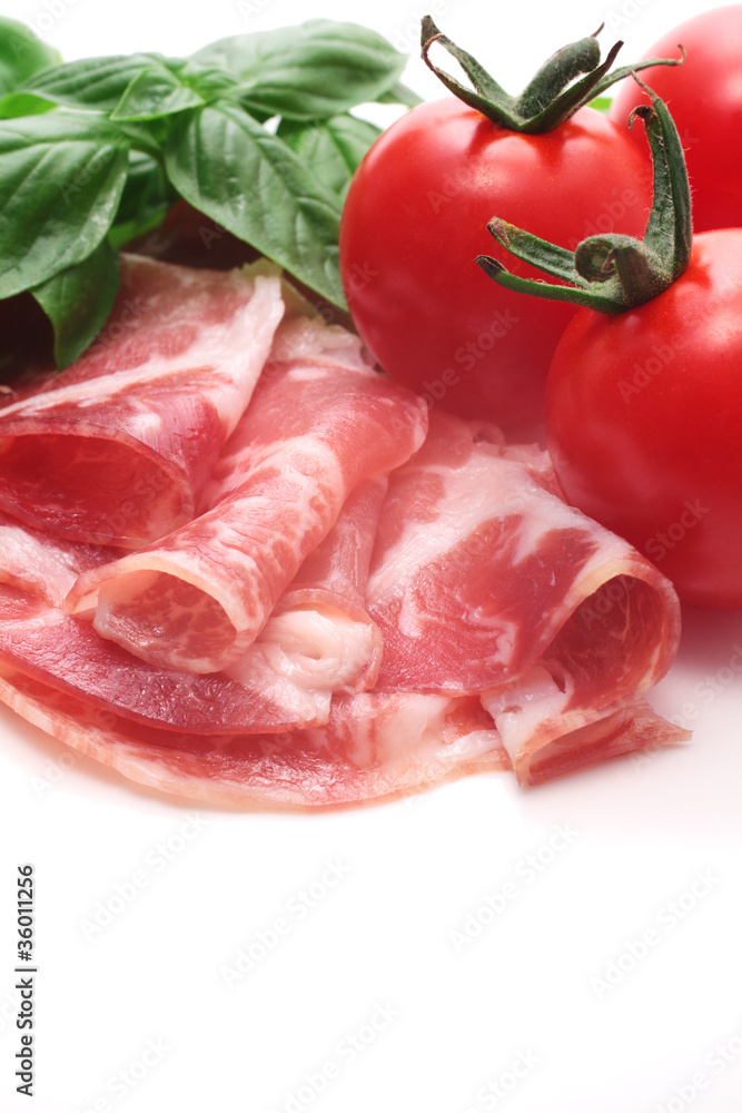 Coppa Ham isolated on white background