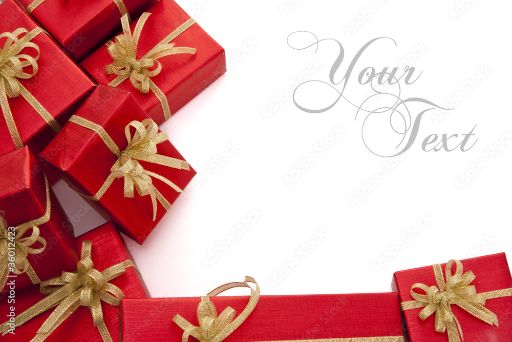 Red gift box over white background Red gift box over white background