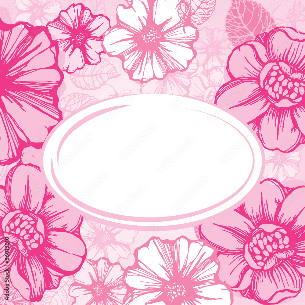 Pink floral card