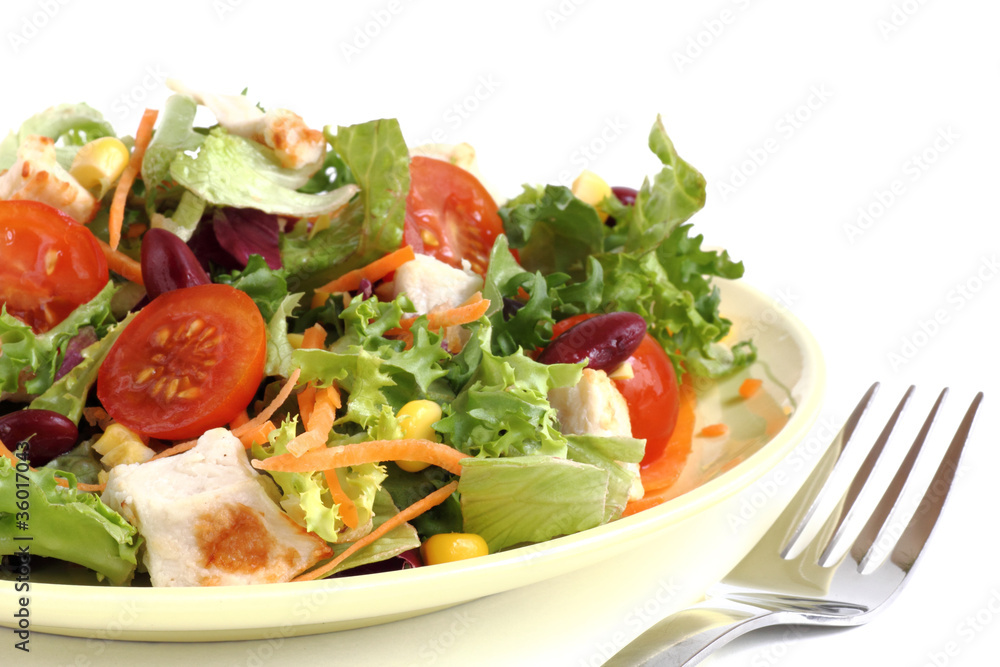 frischer Salat auf einem Teller angerichtet frischer Salat auf einem Teller angerichtet