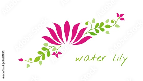 Fototapeta Naklejka Na Ścianę i Meble -  water lily , Buddha , Eco friendly business logo design	