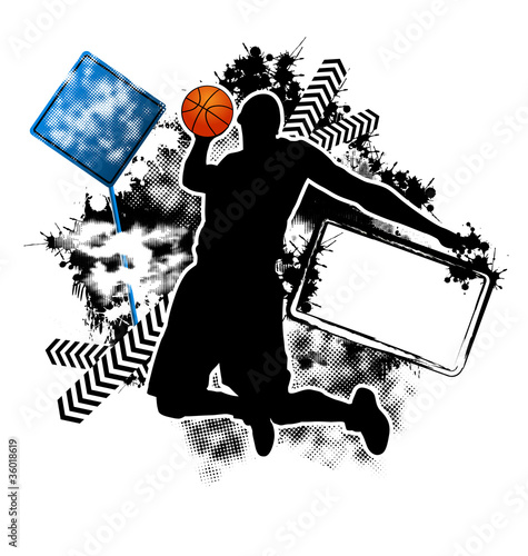 Basketball grunge template vector