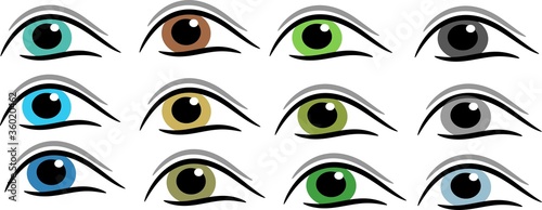 Set of different eye colours