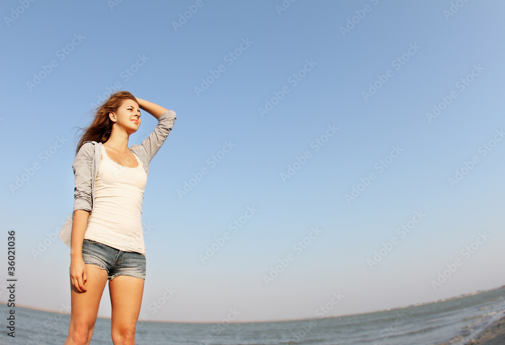 young attractive woman on natural background young attractive woman on natural background