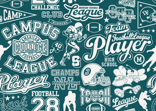 American football seamless pattern