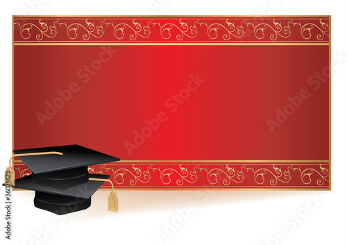 Graduation invitation with mortar