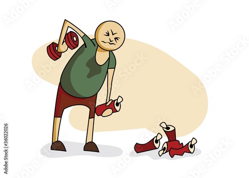 Dumbell and beer