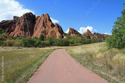 Inviting hiking trail in the American West photo