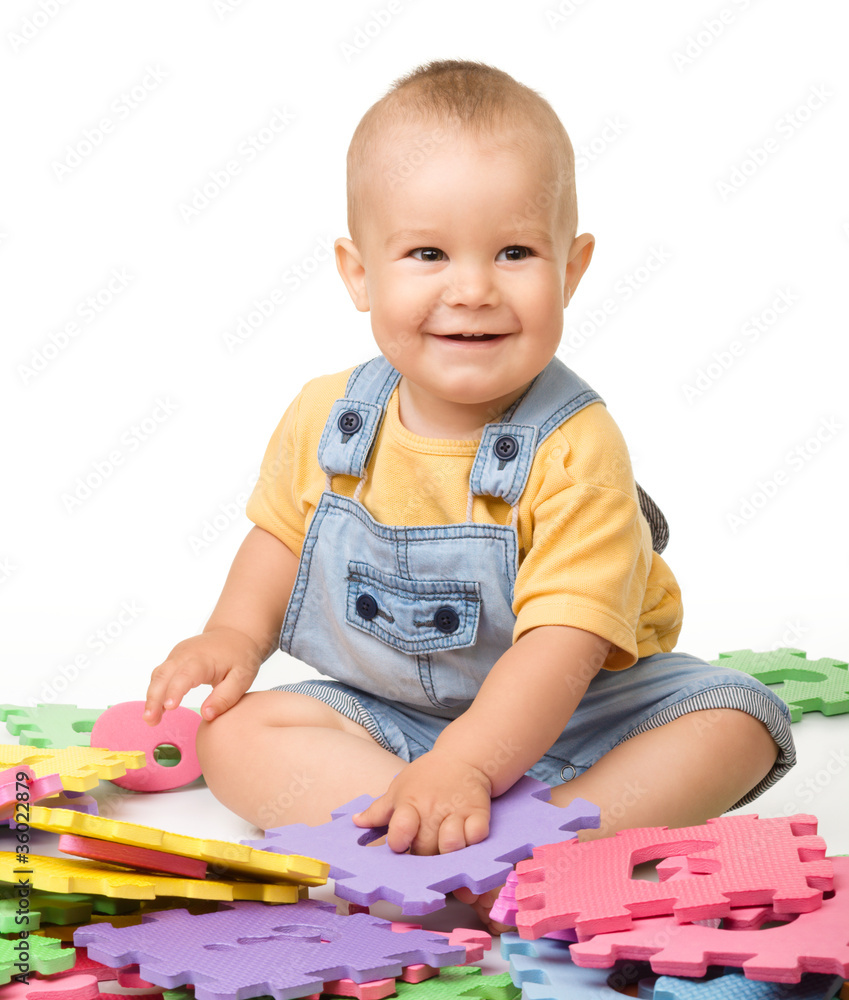 Little boy play with alphabet Little boy play with alphabet
