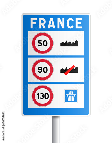 Panneau - indication aux frontières