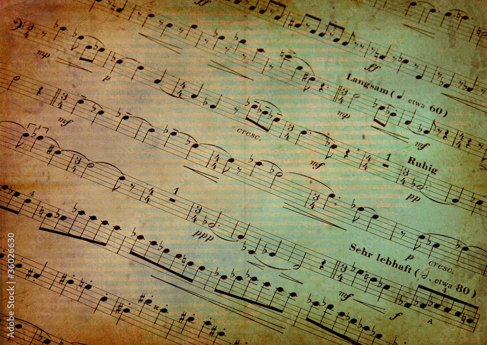 Fototapeta premium Wynik muzyczny z grunge tekstury