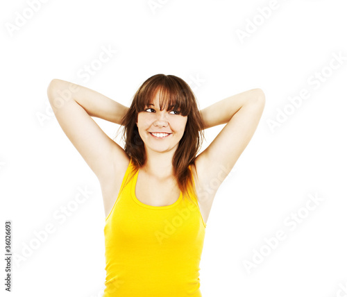 Portrait of relaxed and carefree young woman
