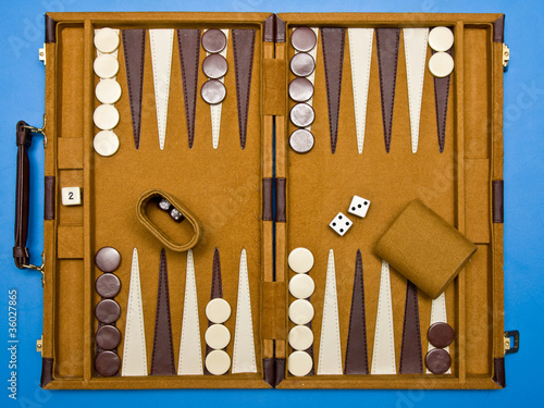 Travel backgammon Fototapet