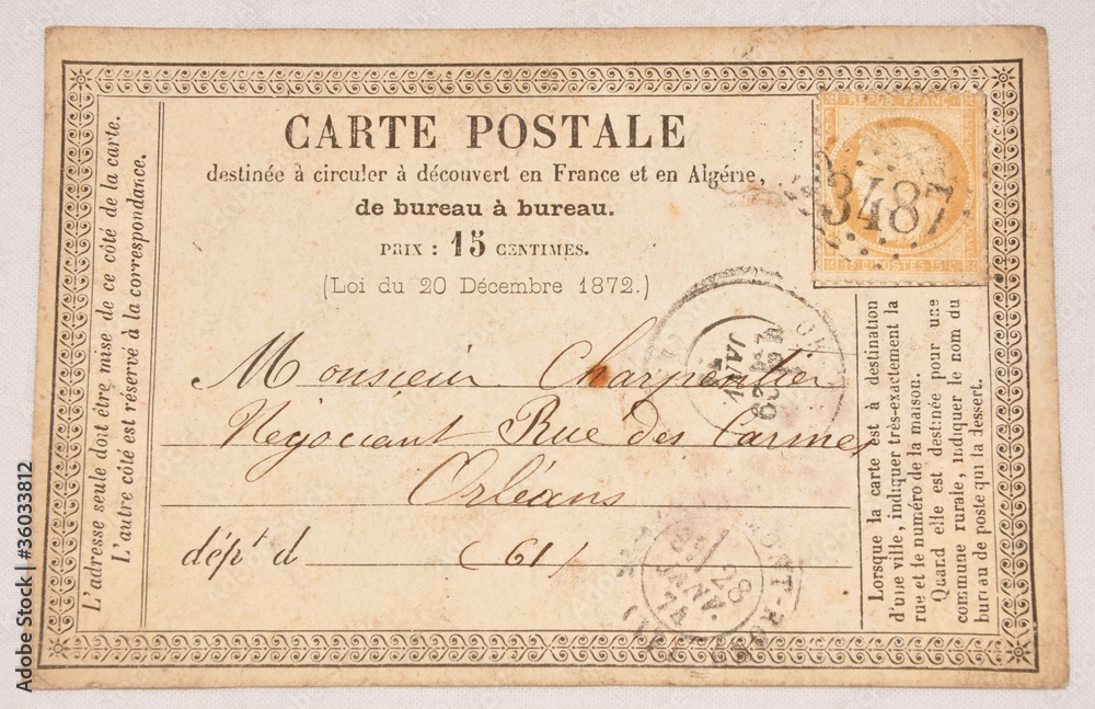 Sehr alte Postkarte- Jahr 1879
