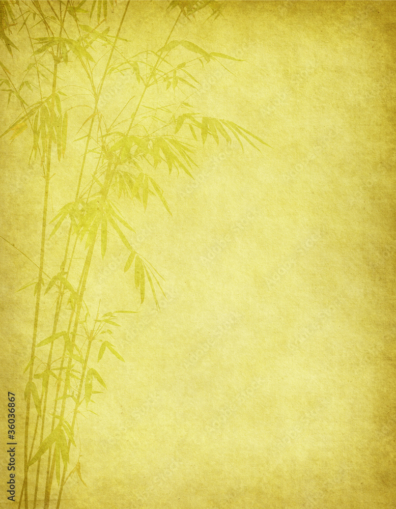 Fototapeta bambus na starym grunge tekstury papieru antyczny.