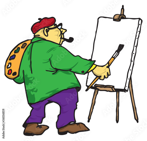 The artist with his easel