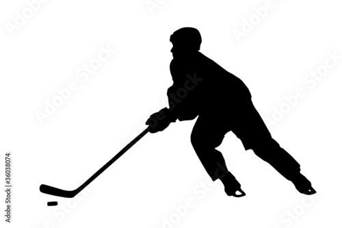 Hockey Player Silhouette (with clipping path)