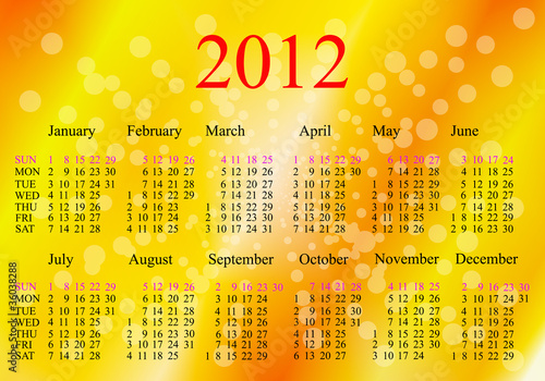 Obraz na płótnie 2012 Calendar.