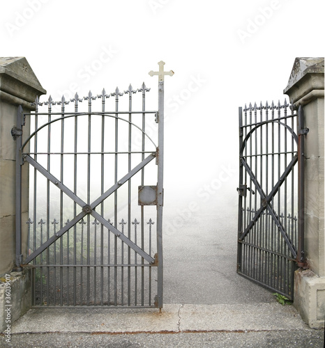Fotótapéta open wrought-iron gate