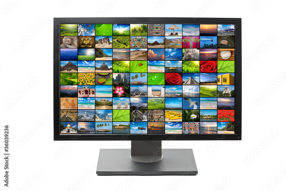 Modern LCD HDTV screen isolated Modern LCD HDTV screen isolated