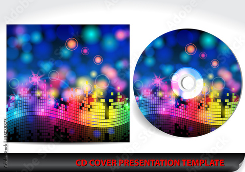 Music themed CD cover presentation template