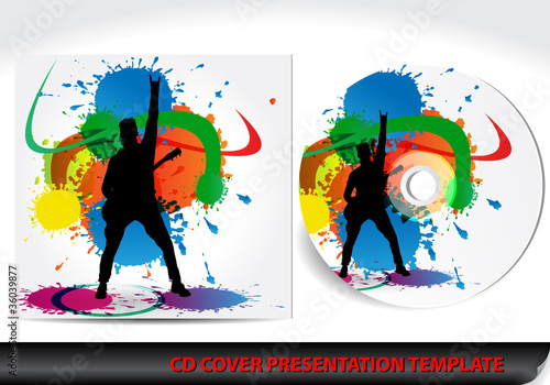 Music themed CD cover presentation template