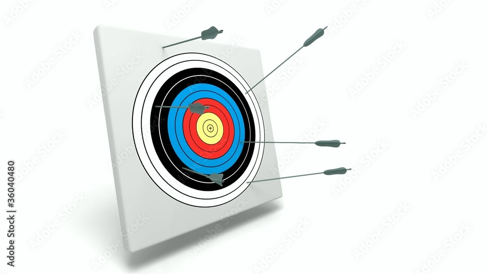 Arrows putting into a target on a white background Arrows putting into a target on a white background