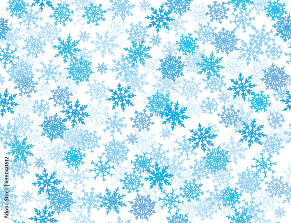 Seamless pattern of snowflakes.