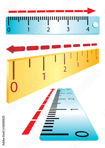 Set of rulers on a white background.