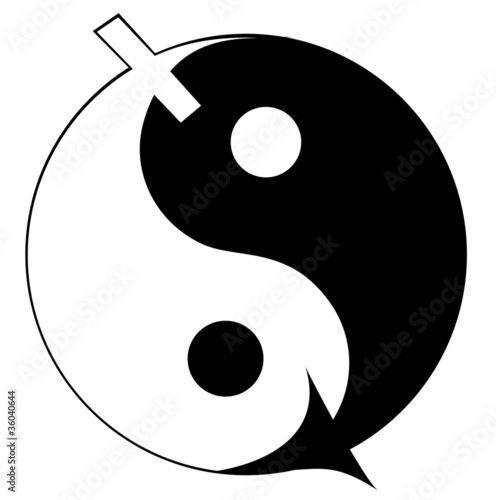Woman and man symbol. Ying yang.