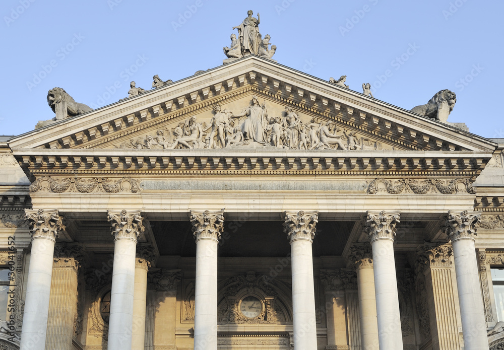 stock-exchange gable, brussels stock-exchange gable, brussels