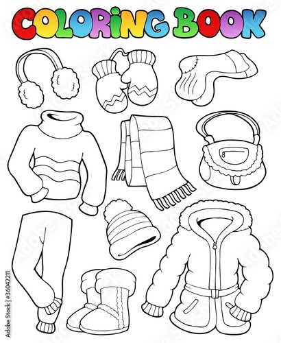 Coloring book winter apparel 1