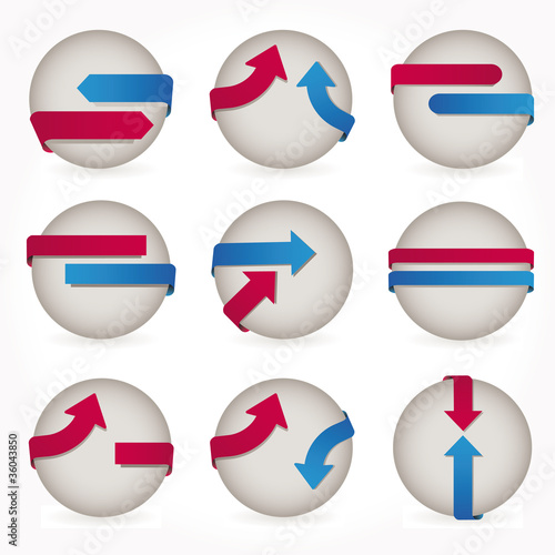 Free Download Ribbons Arrows Stickers and banners set - GFXLoad