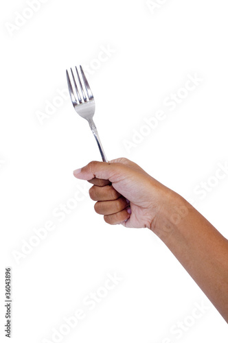 hand holding fork