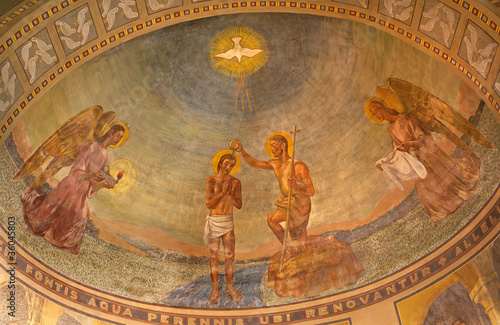 Milan - Baptism of Christ from san Agostino church