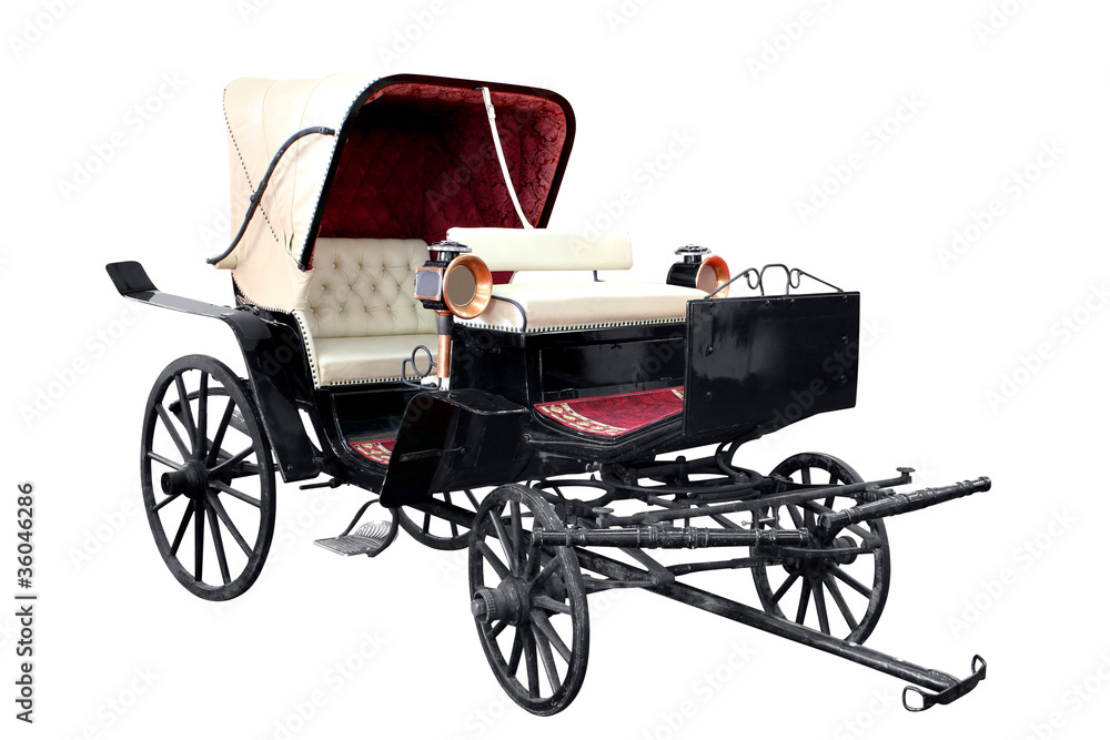 old carriage isolated on white old carriage isolated on white